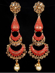 Reverse Ad Earrings With Meenakari Work